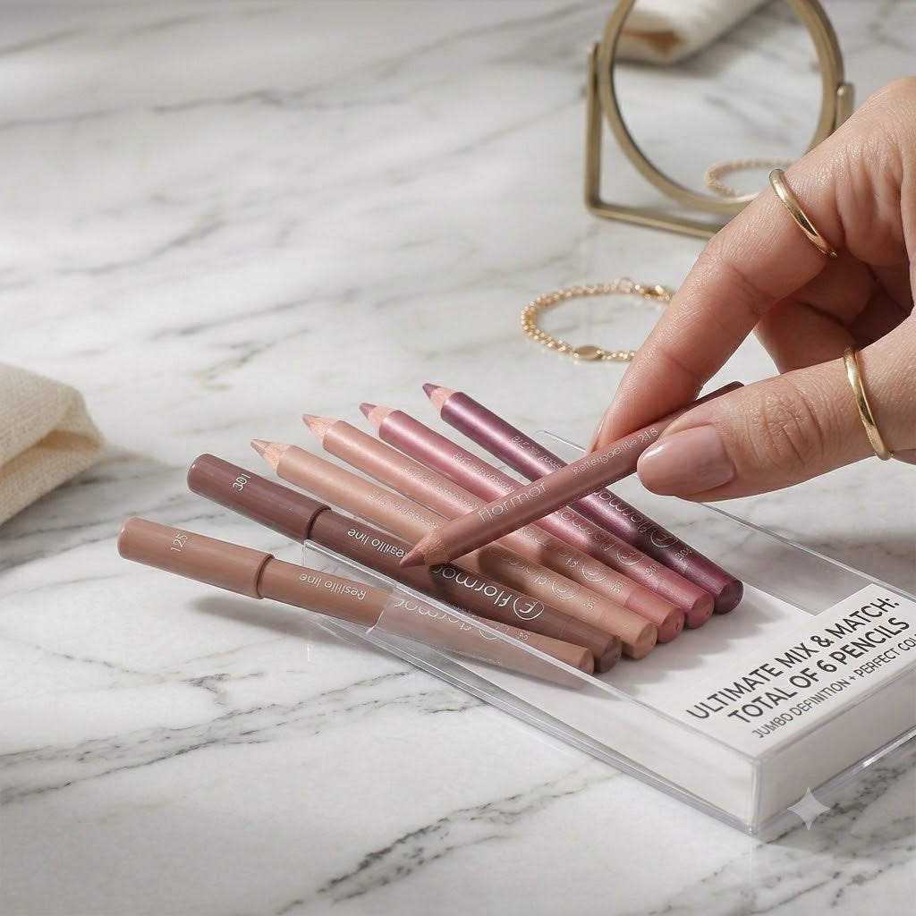 Flormar Perfect Lip Liner Pencil – Pack of 6 (Waterproof & Long Lasting)