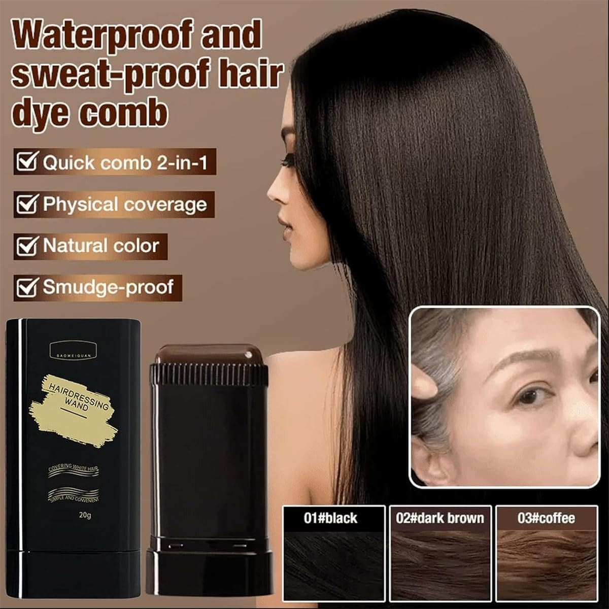 Instant Hair dye comb ( waterproof colour )