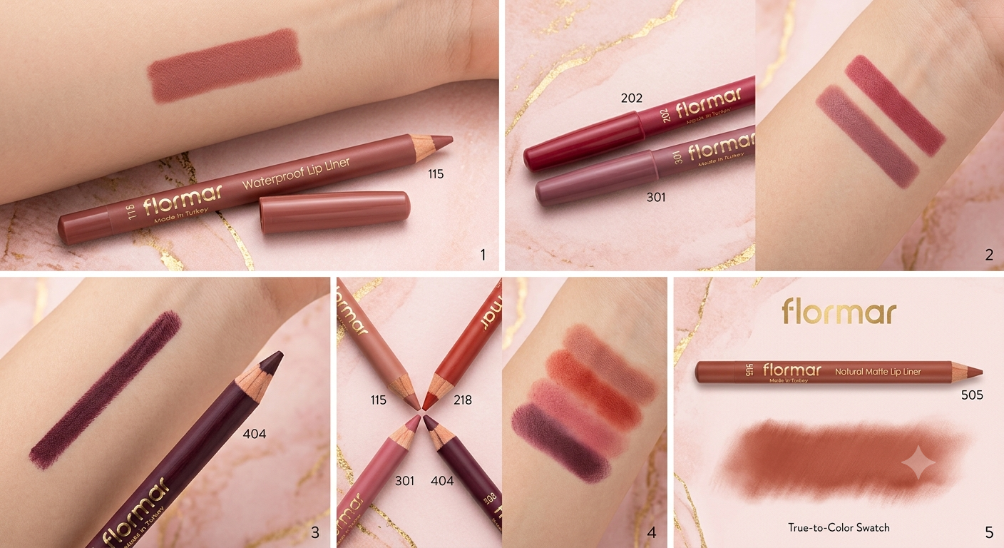 ⁠Flormar Perfect Lip Liner Pencil - Pack of 12 (Waterproof & Long Lasting)⁠